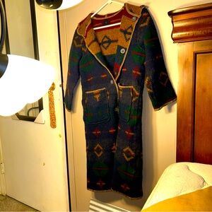 From Cabalas Aztec Print Horse Blanket Style Long Coat Size 2 x